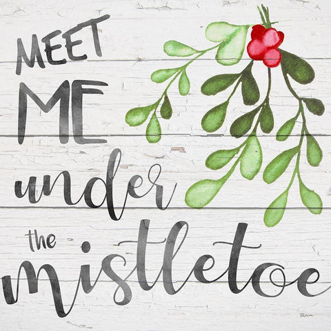 Mistletoe White Modern Wood Framed Art Print with Double Matting by Craven, Katrina