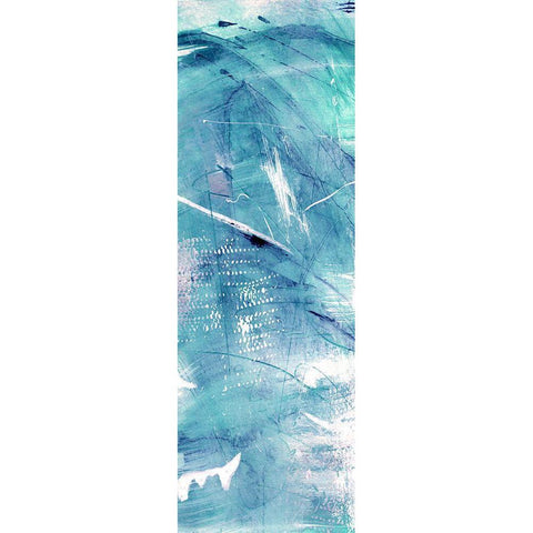 Aqua Terra I Black Modern Wood Framed Art Print with Double Matting by Jill, Susan