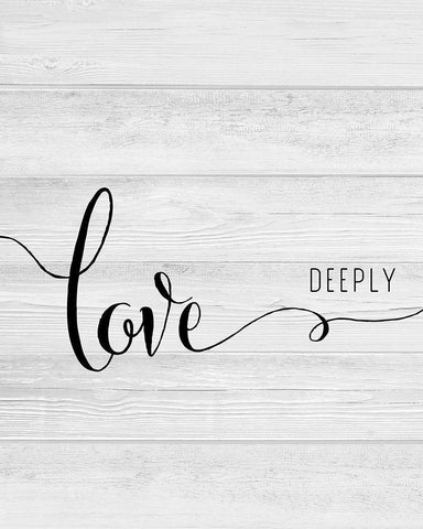 Love Deeply Black Ornate Wood Framed Art Print with Double Matting by CAD Designs