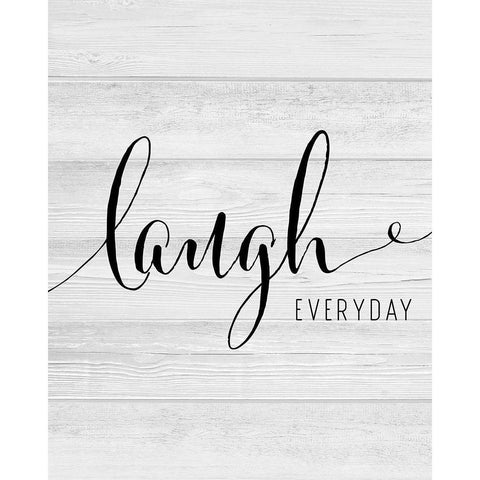 Laugh Everyday Gold Ornate Wood Framed Art Print with Double Matting by CAD Designs