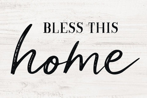 Bless This Home Black Ornate Wood Framed Art Print with Double Matting by Carpentieri, Natalie