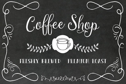 Coffee Shop Black Ornate Wood Framed Art Print with Double Matting by Murray, Amanda