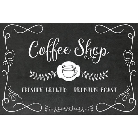 Coffee Shop Black Modern Wood Framed Art Print by Murray, Amanda