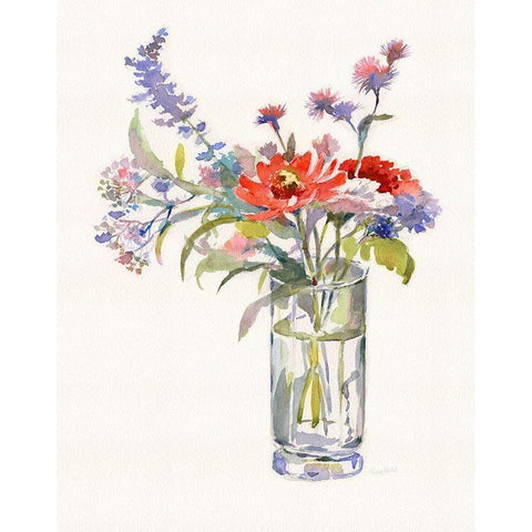 Garden Party I Black Modern Wood Framed Art Print with Double Matting by Troise Heidel, Theresa