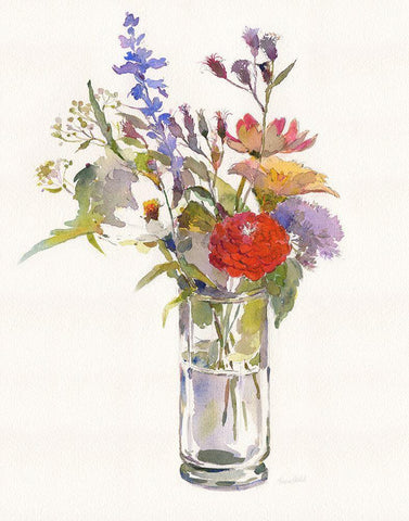 Garden Party II White Modern Wood Framed Art Print with Double Matting by Troise Heidel, Theresa
