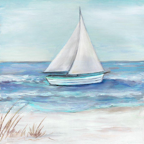 Gulf Shores I White Modern Wood Framed Art Print by Dunlap, Marilyn
