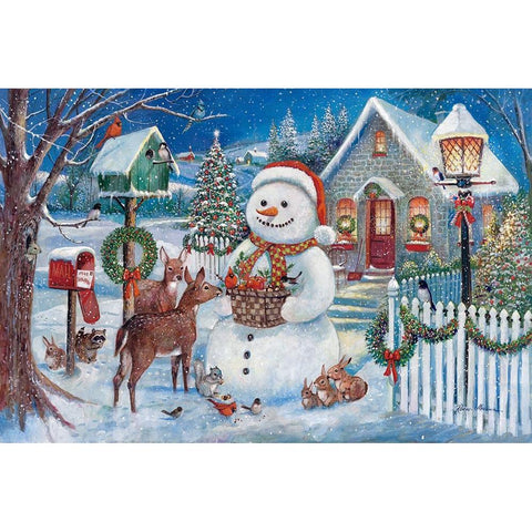 Winter Gathering Black Modern Wood Framed Art Print with Double Matting by Manning, Ruane