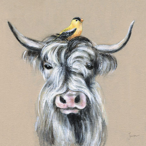 Playful Nature IV White Modern Wood Framed Art Print with Double Matting by Tava Studios
