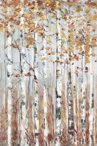 Copper Forest White Modern Wood Framed Art Print with Double Matting by Swatland, Sally