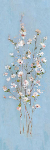 Cherry Blossom Spray I White Modern Wood Framed Art Print with Double Matting by Swatland, Sally