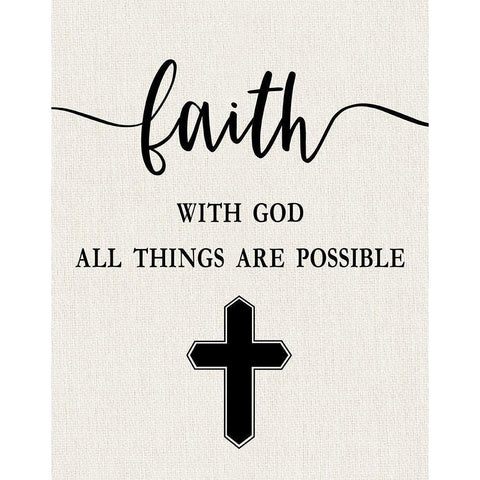 Faith with God Black Modern Wood Framed Art Print with Double Matting by Carpentieri, Natalie