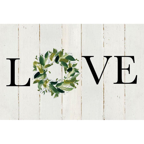 Love Wreath Gold Ornate Wood Framed Art Print with Double Matting by Robinson, Carol