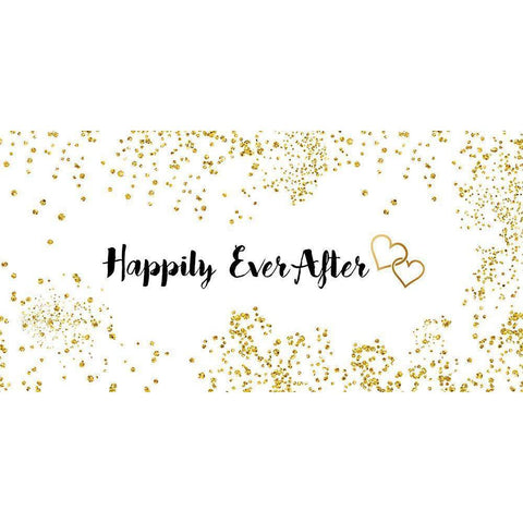Happily Ever After White Modern Wood Framed Art Print by CAD Designs