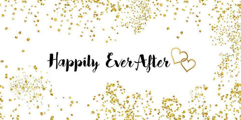 Happily Ever After White Modern Wood Framed Art Print with Double Matting by CAD Designs