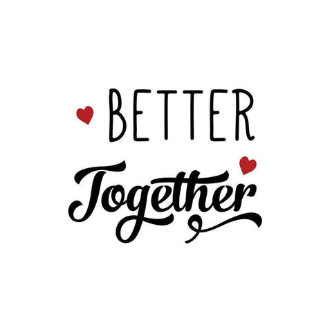 Better Together Black Modern Wood Framed Art Print with Double Matting by CAD Designs