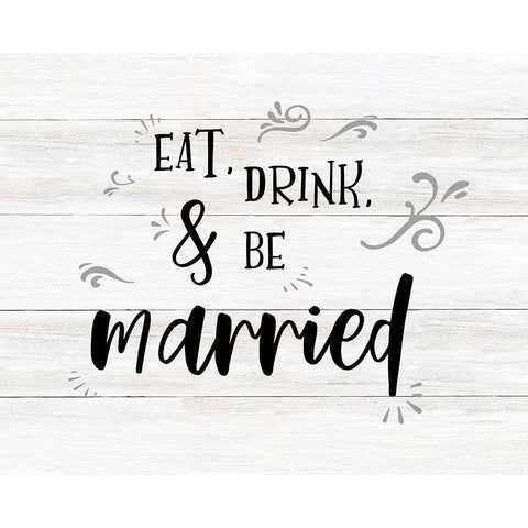 Be Married Gold Ornate Wood Framed Art Print with Double Matting by CAD Designs