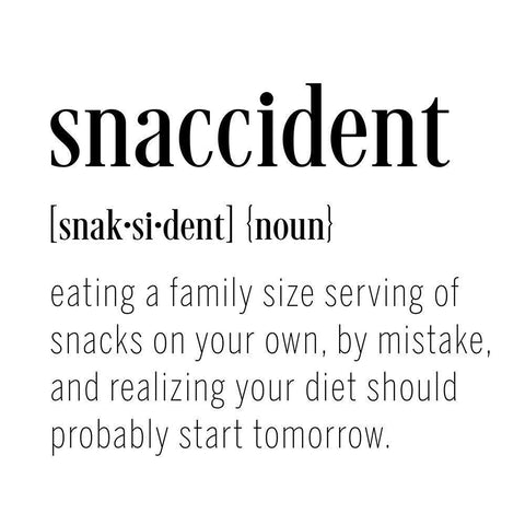 Snaccident Definition White Modern Wood Framed Art Print with Double Matting by CAD Designs
