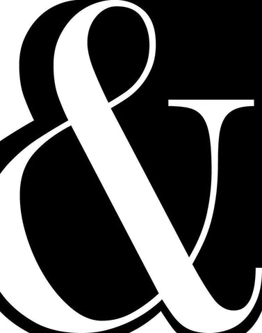 Ampersand Black Ornate Wood Framed Art Print with Double Matting by CAD Designs