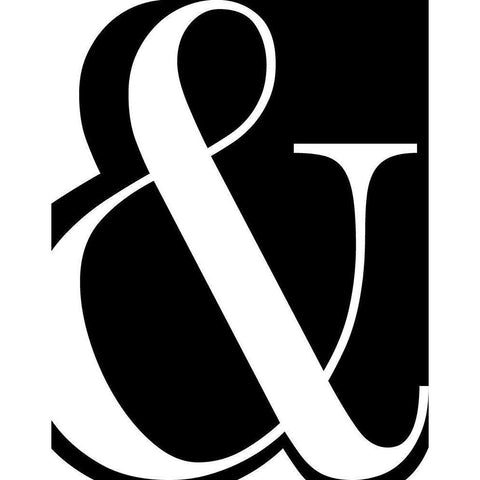 Ampersand Black Modern Wood Framed Art Print by CAD Designs