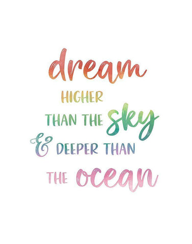 Dream Higher White Modern Wood Framed Art Print with Double Matting by Carpentieri, Natalie