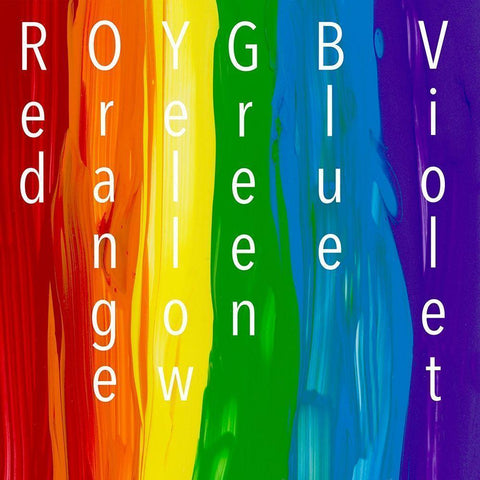 Rainbow Black Modern Wood Framed Art Print with Double Matting by Santiago, Daniela