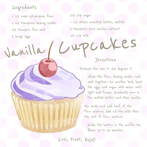 Vanilla Cupcake White Modern Wood Framed Art Print by Santiago, Daniela