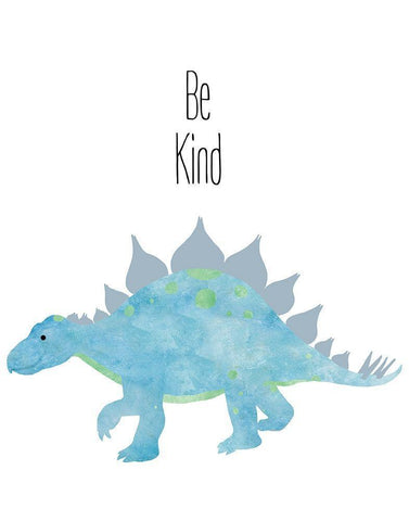 Be Kind Dino Black Ornate Wood Framed Art Print with Double Matting by Santiago, Daniela