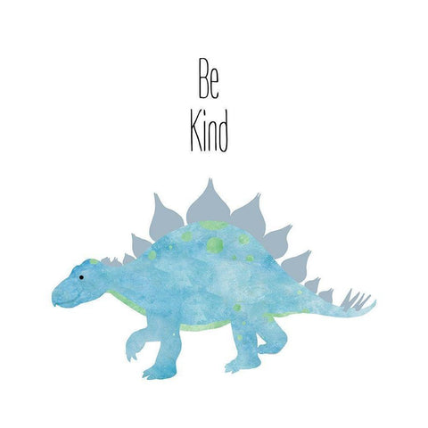 Be Kind Dino Black Modern Wood Framed Art Print with Double Matting by Santiago, Daniela