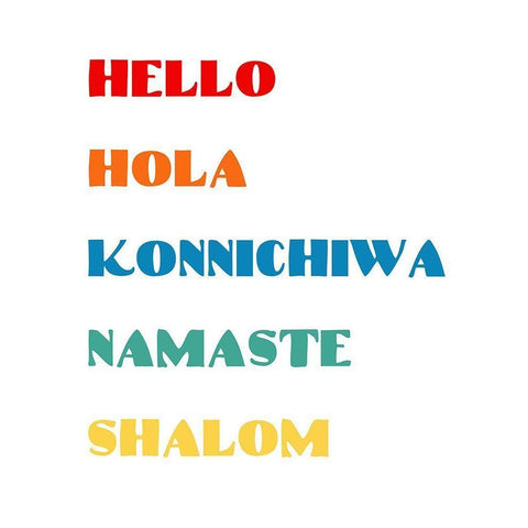 Languages II Black Modern Wood Framed Art Print with Double Matting by CAD Designs