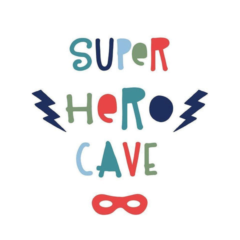 Superhero Cave White Modern Wood Framed Art Print by Carpentieri, Natalie