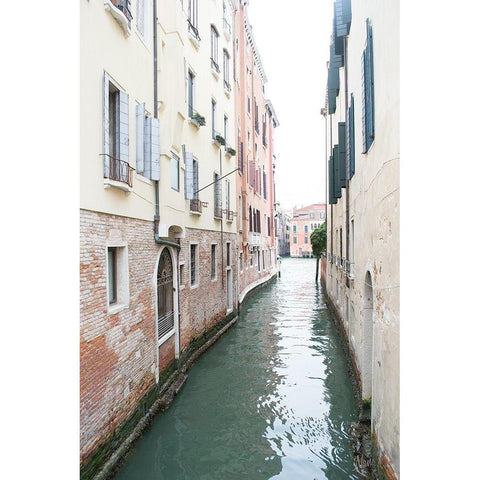 Venice Canal II Black Modern Wood Framed Art Print with Double Matting by Nan