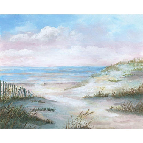 Seaside Dunes Gold Ornate Wood Framed Art Print with Double Matting by Nan