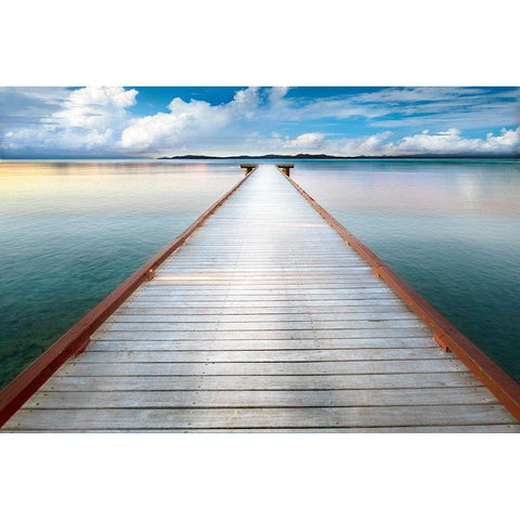 Long View Pier Black Modern Wood Framed Art Print by Delimont, Danita