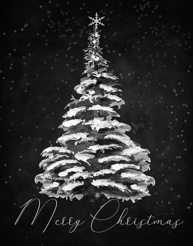 Merry Christmas White Modern Wood Framed Art Print with Double Matting by Santiago, Daniela