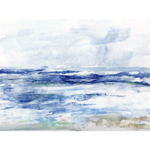 Soft Ocean Waters II White Modern Wood Framed Art Print by Swatland, Sally