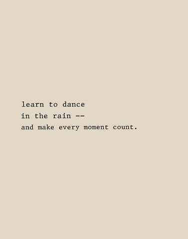 Dance in the Rain White Modern Wood Framed Art Print with Double Matting by CAD Designs
