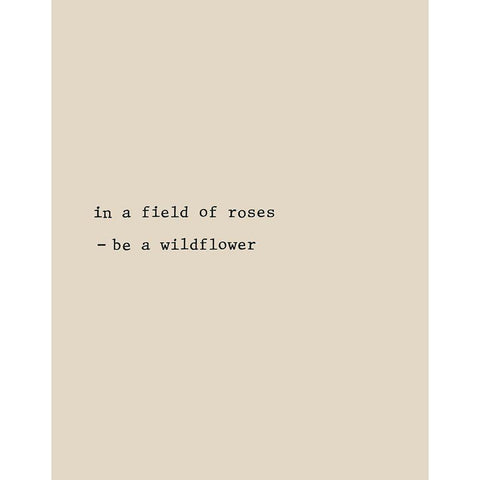 Be a Wildflower Black Modern Wood Framed Art Print by CAD Designs