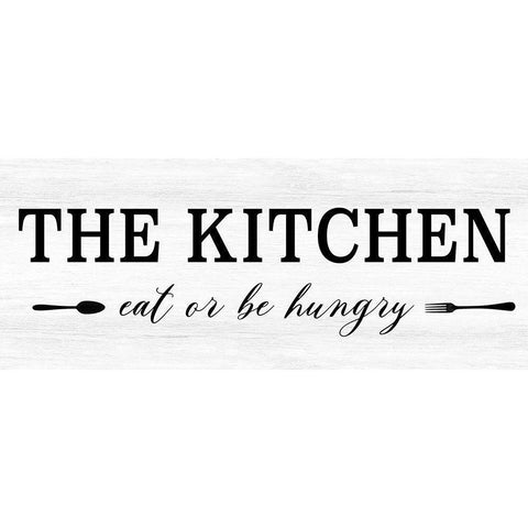 Eat or be Hungry White Modern Wood Framed Art Print by CAD Designs