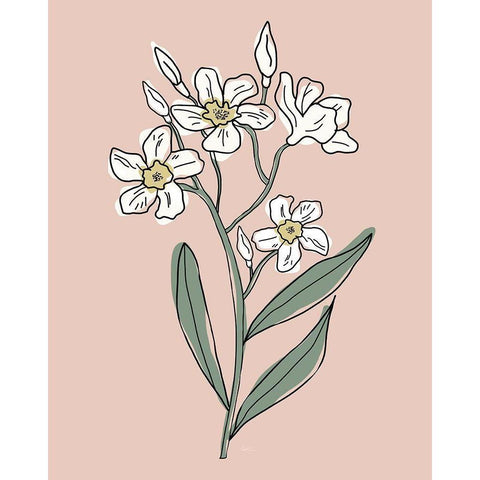 Outline Botanical I Black Modern Wood Framed Art Print by Carpentieri, Natalie