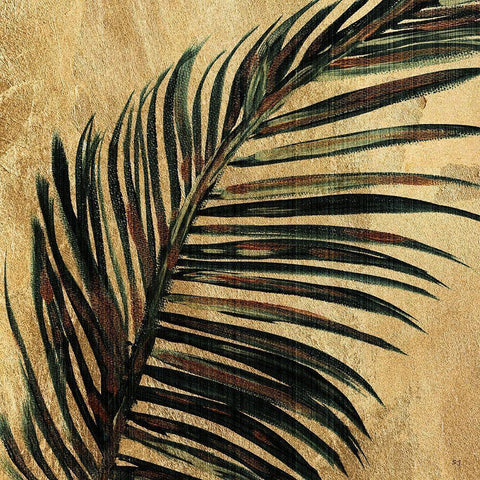 Lush Palm I Black Modern Wood Framed Art Print with Double Matting by Jill, Susan