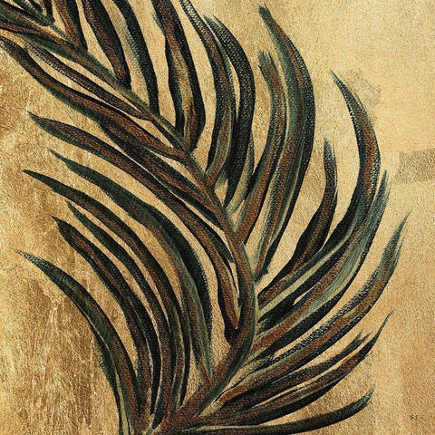 Lush Palm II Gold Ornate Wood Framed Art Print with Double Matting by Jill, Susan