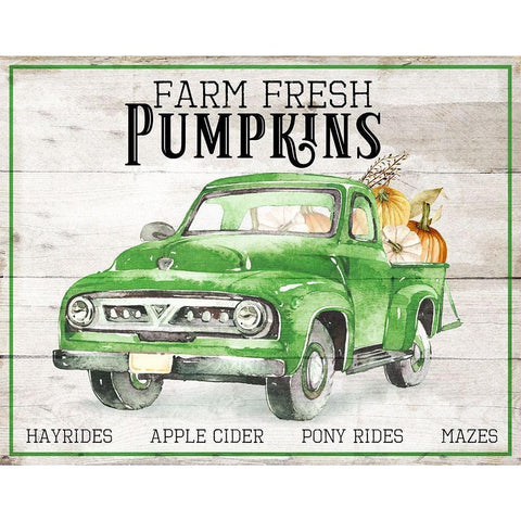 Farm Fresh Pumpkins White Modern Wood Framed Art Print by Santiago, Daniela