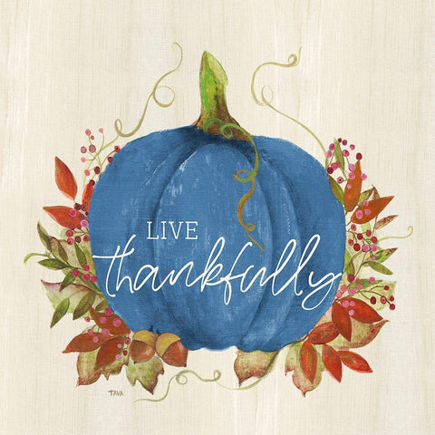 Live Thankfully Black Modern Wood Framed Art Print with Double Matting by Tava Studios