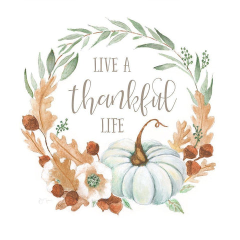 Harvest Wreath I Gold Ornate Wood Framed Art Print with Double Matting by Tava Studios