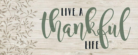 Thankful Life Black Ornate Wood Framed Art Print with Double Matting by Murray, Amanda