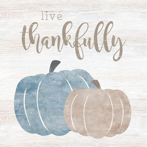 Live Thankfully White Modern Wood Framed Art Print with Double Matting by CAD Designs