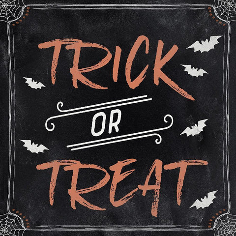 Trick or Treat Black Modern Wood Framed Art Print by Carpentieri, Natalie