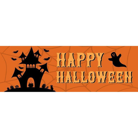 Happy Halloween White Modern Wood Framed Art Print by Carpentieri, Natalie