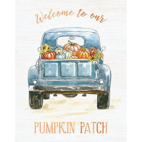 Pumpkin Patch Gold Ornate Wood Framed Art Print with Double Matting by Nan