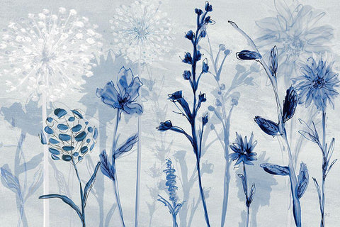 Catskill Wildflowers White Modern Wood Framed Art Print with Double Matting by Jill, Susan